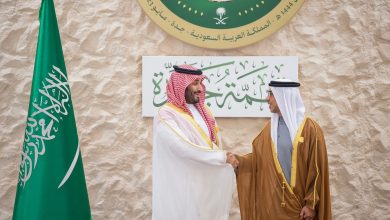 صاحب السمو الشيخ منصور بن زايد آل نهيان وصاحب السمو الملكي الأمير محمد بن سلمان بن عبد العزيز آل سعود