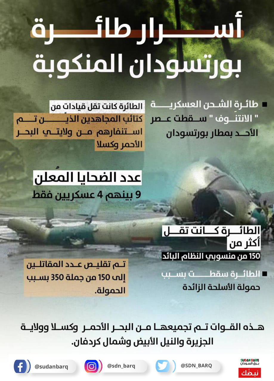 إنفوجرافيك أسرار طائرة بورتسودان المنكوبة