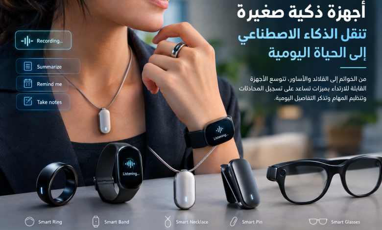 أجهزة ذكية صغيرة قابلة للارتداء تعمل بالذكاء الاصطناعي، تشمل خاتمًا ذكيًا وسوارًا إلكترونيًا وقلادة ذكية ودبوسًا لتسجيل الملاحظات ونظارات ذكية، وتساعد على تسجيل المحادثات وتنظيم المهام اليومية.