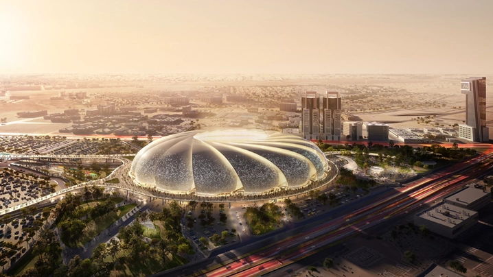ملعب أرامكو في السعودية المرشح لاستضافة مباريات كأس آسيا 2027 لكرة القدم، ضمن الاستعدادات للبطولة القارية وسط تساؤلات حول تأثير المخاوف الأمنية على موعد إقامتها.