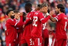 احتفال جماعي لنجوم ليفربول بقيادة محمد صلاح بعد تسجيل الأهداف أمام بورنموث