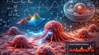 خلايا سرطانية مع رسوم بيانية ونماذج رياضية