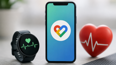 هاتف ذكي وساعة ذكية لمتابعة الصحة والتمارين باستخدام Google Health