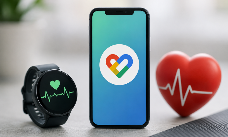هاتف ذكي وساعة ذكية لمتابعة الصحة والتمارين باستخدام Google Health