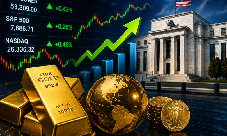 الذهب والأسهم الأمريكية وسط ترقب الأسواق لقرارات الفيدرالي.